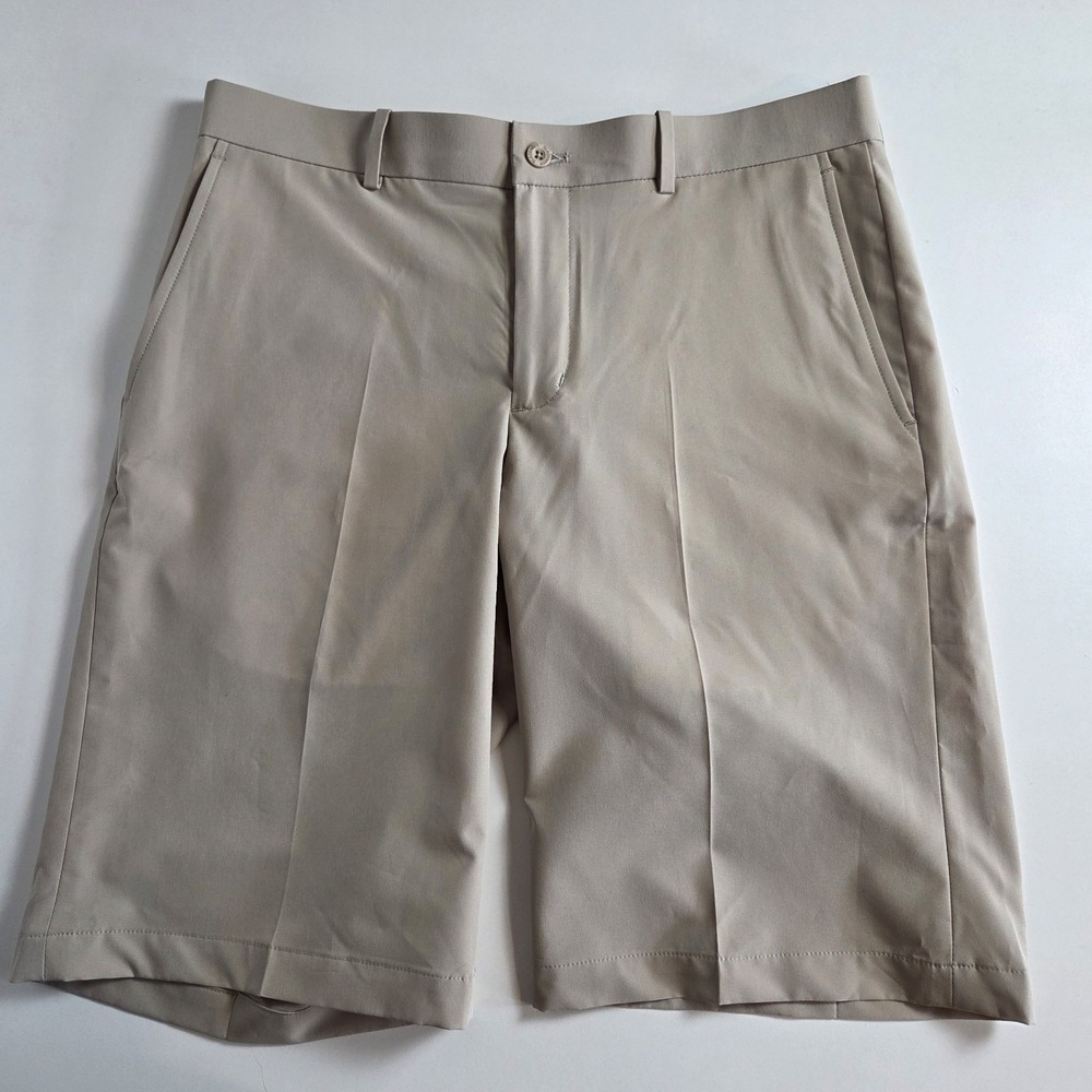 Slazenger Men's Sz 32 Beige Khaki Golf Shorts Preppy Resort Lightweight